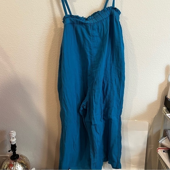 Sundry spag strap jumpsuit blue size 1 made with organic cotton wide leg - Picture 9 of 14